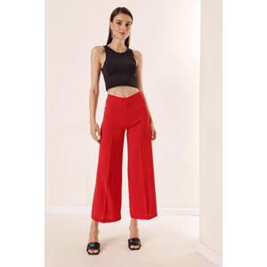 By Saygı Crepe Palazzo Trousers Red