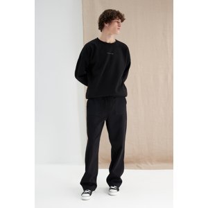 Trendyol Men's Black More Sustainable Oversize/Wide-Fit Pocket Textured Sweatpants
