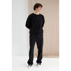 Trendyol Men's Black More Sustainable Oversize/Wide-Fit Pocket Textured Sweatpants