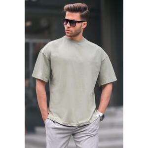 Madmext Men's Almond Green Oversize Fit Basic T-Shirt 6066