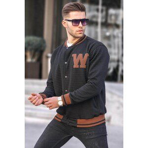 Madmext Men's Black Quilted Patterned Bomber Jacket 6035