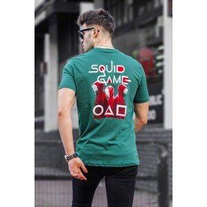 Madmext Men's Printed Dark Green T-Shirt 5383