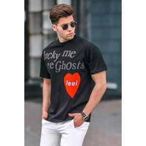 Madmext Men's Black Printed T-Shirt 5263