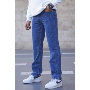 Madmext Blue Straight Fit Men's Jean Trousers 6312