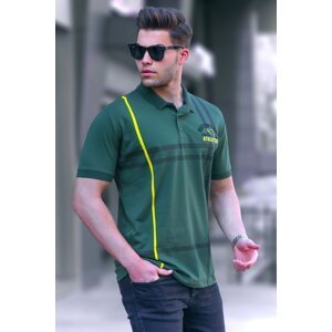 Madmext Khaki Patterned Polo Neck Men's T-Shirt 5872