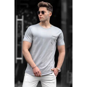 Madmext Men's Gray Front Pocket T-Shirt 5216