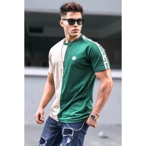 Madmext Men's Printed Green T-Shirt 5398