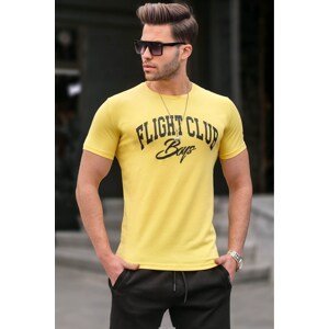 Madmext Men's Printed Yellow T-Shirt 4591