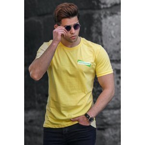 Madmext Men's Yellow Printed T-Shirt 5270
