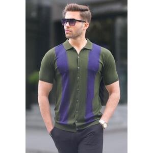 Madmext Khaki Polo Neck Knitwear Men's T-Shirt 6353