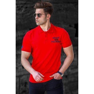 Madmext Men's Red Polo Neck T-Shirt 5247