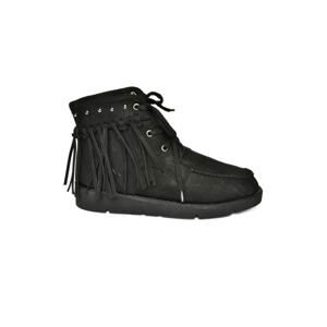 Fox Shoes Women's Black Suede Tasseled Boots