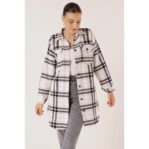 By Saygı Double Pocket Stamped Plaid Tunic Shirt