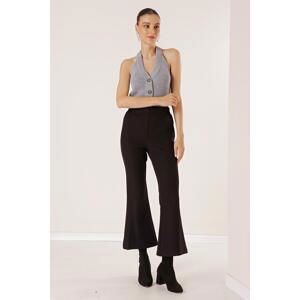 By Saygı Elastic Waist Flared Trousers