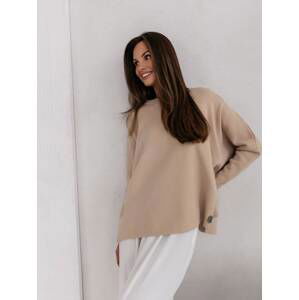 Beige plain wide sweater Cocomore