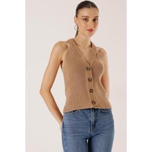 By Saygı Button-Front Sweater Vest
