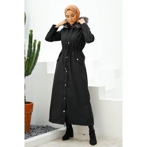 InStyle Furry Inside Fleece Long Coat 2002 - Black