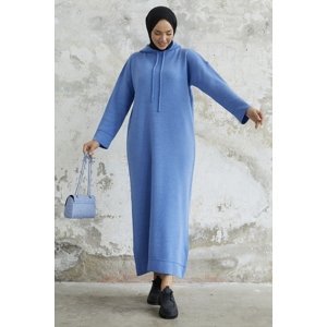 InStyle Ivona Hooded Knitwear Dress - Blue