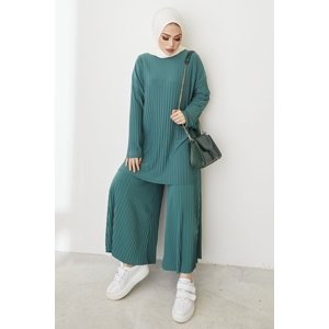 InStyle Mila Pleated Trousers Tunic Double Set - Petrol Green