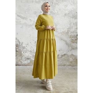 InStyle Single Layer Detailed Casual Dress - Oil Green