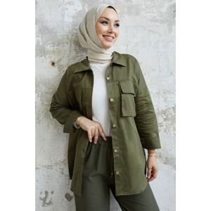 InStyle Marley Bag Pocket Detail Jacket - Khaki