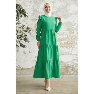 InStyle Lenia Shoulder Ruffle Dress - Green