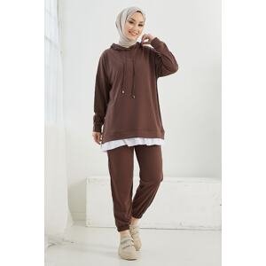InStyle Losya Hooded Double Suit with Side Zippers - Bitter Brown