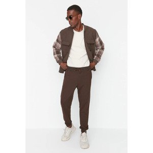 Trendyol Brown Plus Size Regular/Normal Fit Comfortable Basic Cotton Sweatpants