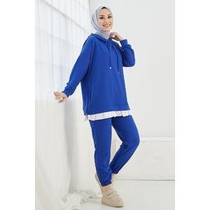 InStyle Losya Hooded Double Suit with Side Zippers - Saks Blue