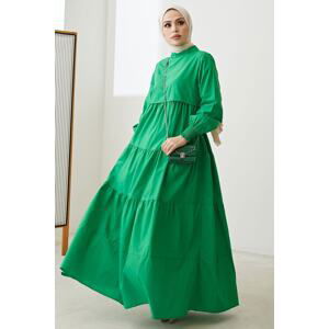 InStyle One Layer Detail Loose Dress- Green