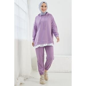 InStyle Losya Hooded Double Suit with Side Zippers - Lilac