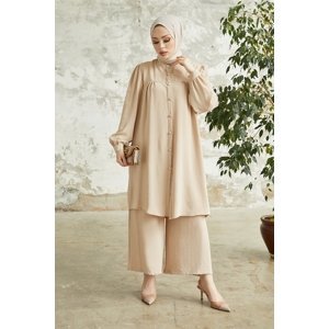 InStyle Arfa Ayrobin Buttoned Casual Suite - Beige