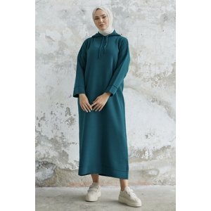 InStyle Ivona Hooded Knitwear Dress - Oil Green