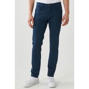 ALTINYILDIZ CLASSICS Men's Navy Blue 360 Degree All-Directional Stretch Slim Fit Slim Fit Cotton Comfort Trousers