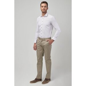 ALTINYILDIZ CLASSICS Men's Beige Non-Iron Slim Fit Slim Fit Cotton Flexible Trousers