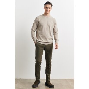 ALTINYILDIZ CLASSICS Men's Khaki Slim Fit Slim Fit Side Pocket Casual Trousers