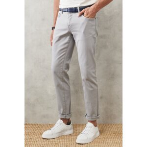 ALTINYILDIZ CLASSICS Men's Gray 360 Degree All-Direction Stretch Comfortable Slim Fit Slim Fit Trousers
