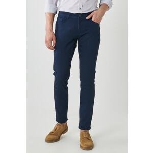 ALTINYILDIZ CLASSICS Men's Navy Blue Slim Fit Slim Fit Dobby 5 Pocket Casual Flexible Trousers