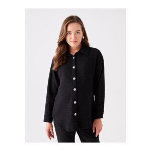 LC Waikiki Plain Long Sleeve Maternity Tweed Shirt Jacket