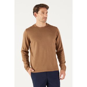 AC&Co / Altınyıldız Classics Men's Mink Standard Fit Normal Fit Warm Crew Neck Knitwear Sweater