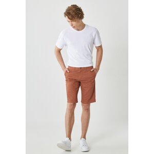 AC&Co / Altınyıldız Classics Men's Brick Slim Fit Narrow Cut Dobby 100% Cotton Casual Chino Shorts