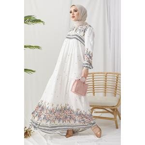 InStyle Juicy Patterned Loose Dress - White