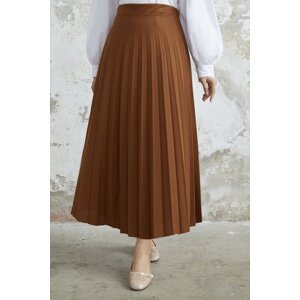 InStyle Luisa Waist Elastic Pleated Skirt - Tan