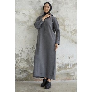 InStyle Ivona Hooded Knitwear Dress - Anthracite