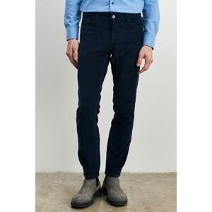 ALTINYILDIZ CLASSICS Men's Navy Blue Slim Fit Slim Fit Flexible Velvet Trousers
