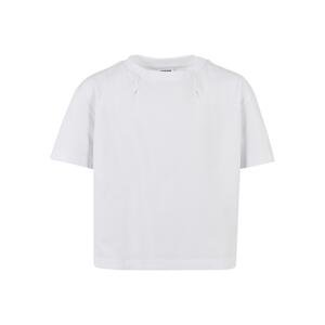 Dívčí organické oversized plisované tričko bílé