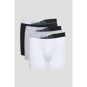 AC&Co / Altınyıldız Classics Men's Black-gray Melange-white 3-pack of Flexible Boxers with Cotton.