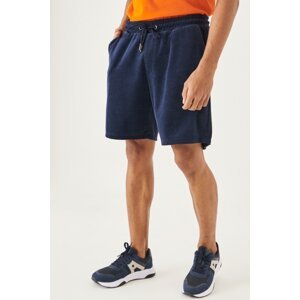 ALTINYILDIZ CLASSICS Men's Navy Blue Standard Fit Regular Cut Towel Shorts