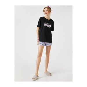 Koton Daisy Duck Pajamas Set Cotton Licensed Short Sleeve Shorts