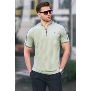 Madmext Almond Green Polo Neck Men's T-Shirt 9281